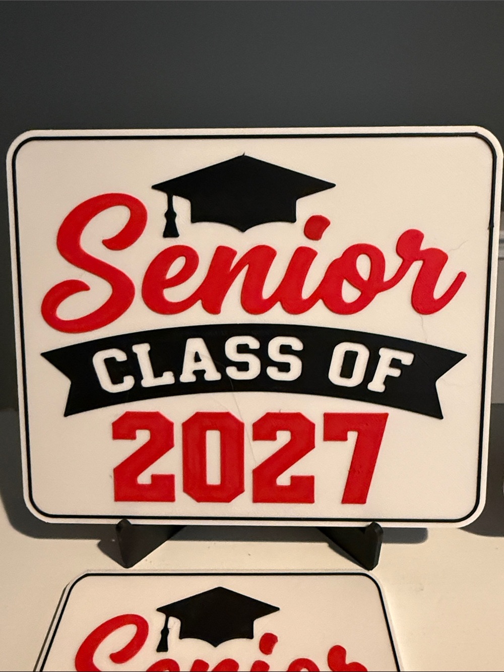 Senior Class of 2027 Red & Black Decorative sign and coaster - Picture 4 of 7